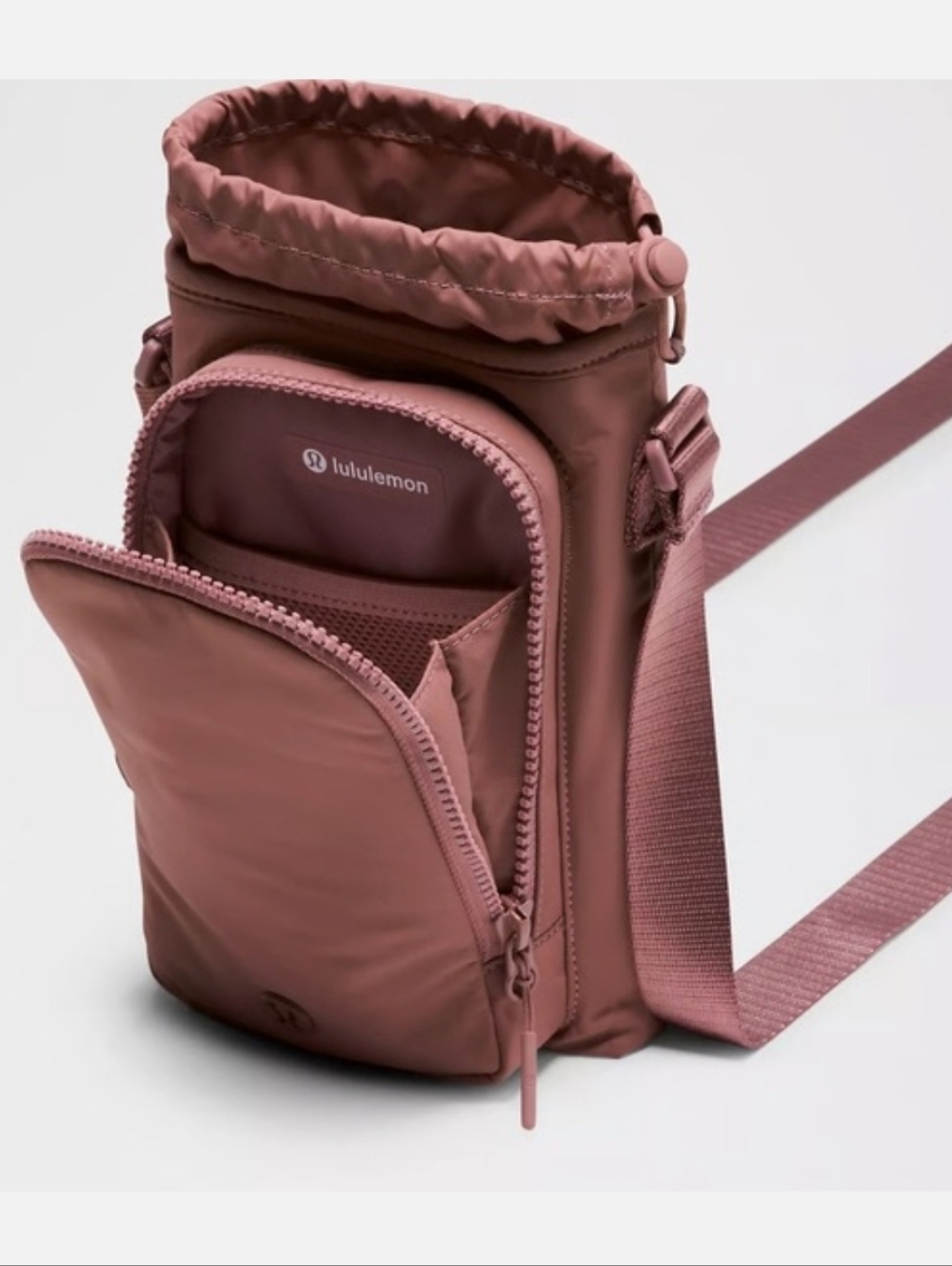 Lululemon Crossbody Water Bottle Holder in Dusty Rose Pink ... Like New